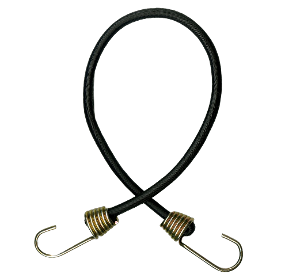 3/8 Black Fibertex / Polypro Bungee Cord Assembly with Dichromate Hooks